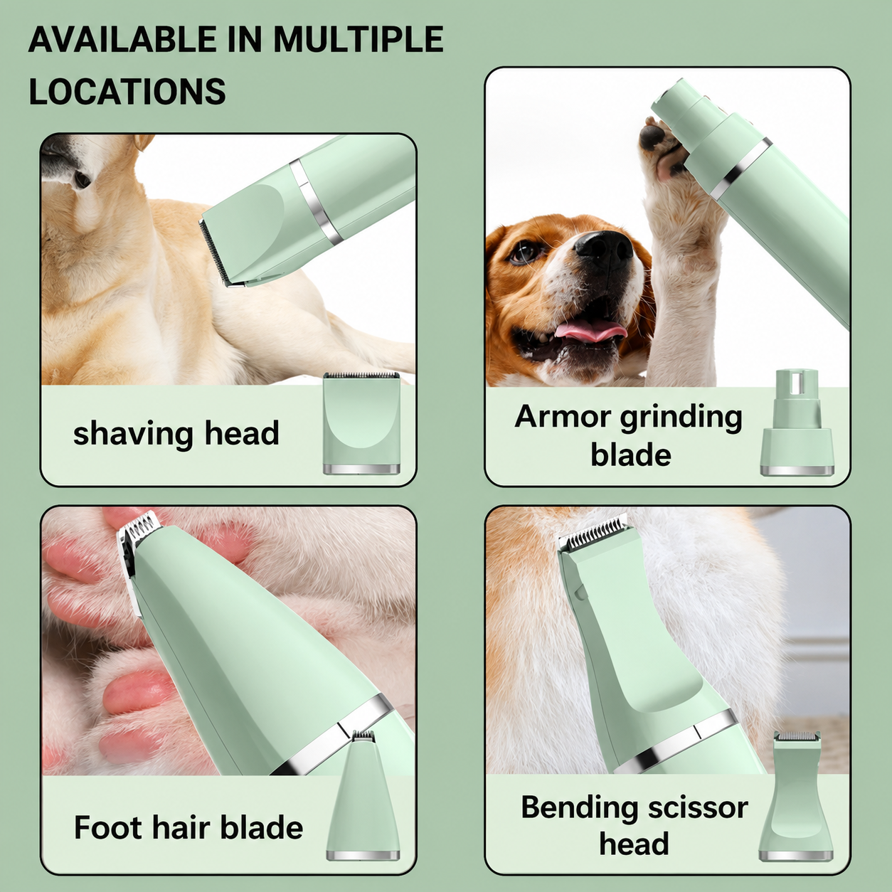 4-in-1 Electric Pet Grooming Tool Set — USB Rechargeable Clipper & Trimmer for Cats & Dogs