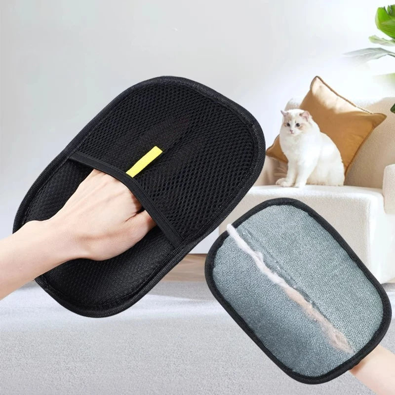 Portable Pet Hair Remover Gloves — Washable Dehairing Gloves for Clothes & Pets