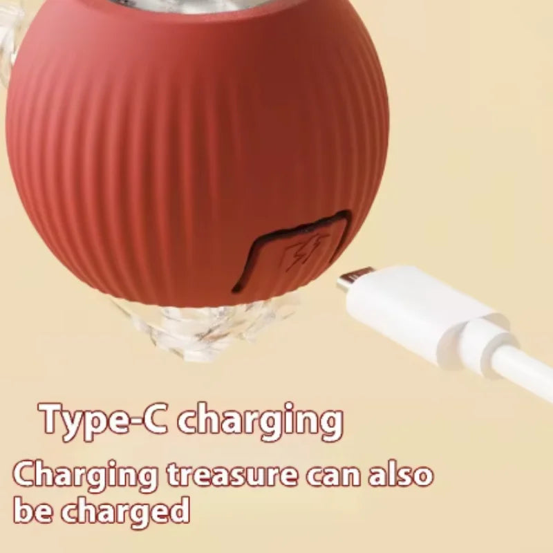 Automatic Electric Cat Ball Toy with Teaser Bird — Smart Sensor, USB Rechargeable