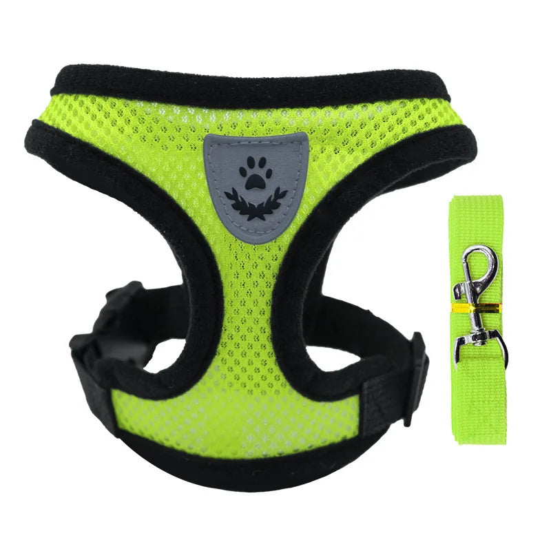 Breathable Pet Chest Harness & Leash — Outdoor Walking Strap for Dogs & Cats