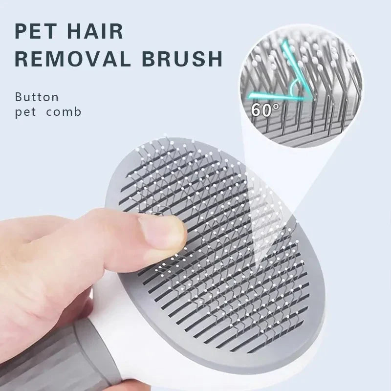 Self-Cleaning Pet Grooming Brush — Dematting Comb for Dogs & Cats