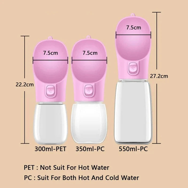 Portable Dog Water Bottle — Leakproof Walking Drinking Bowl for Cats & Dogs