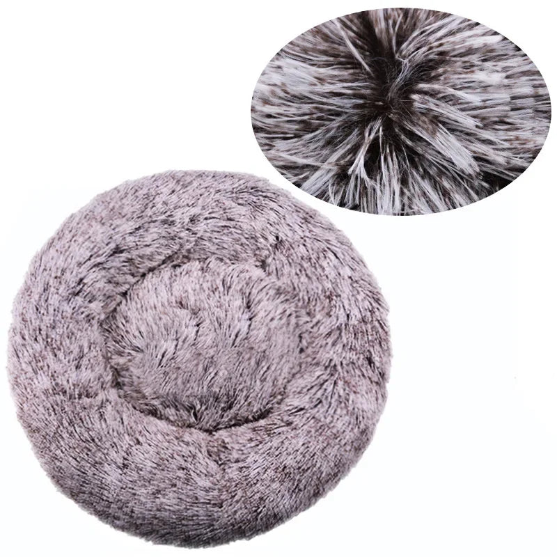 Round Plush Pet Bed — Super Soft Dog & Cat Bed, 6 Sizes (40-90cm)