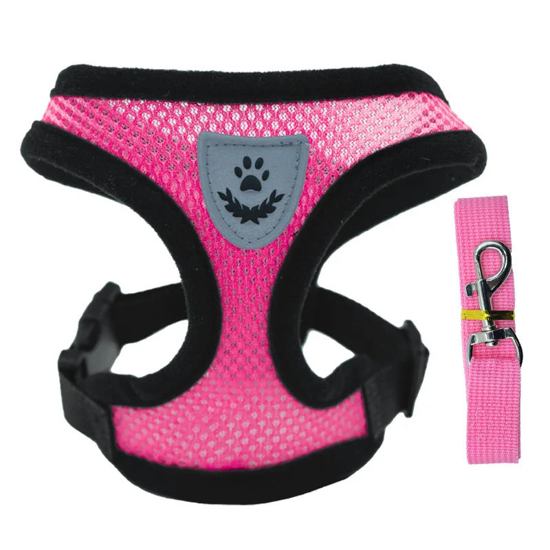 Breathable Pet Chest Harness & Leash — Outdoor Walking Strap for Dogs & Cats