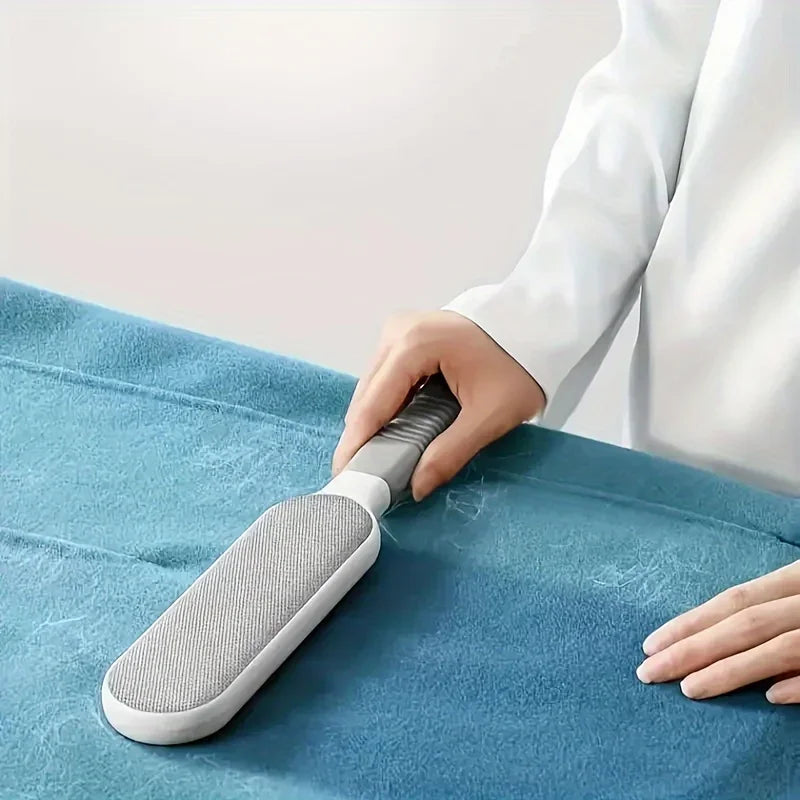 Reusable dust removal brush, double-sided pet hair remover, manual electrostatic adhesive brush, durable polypropylene material