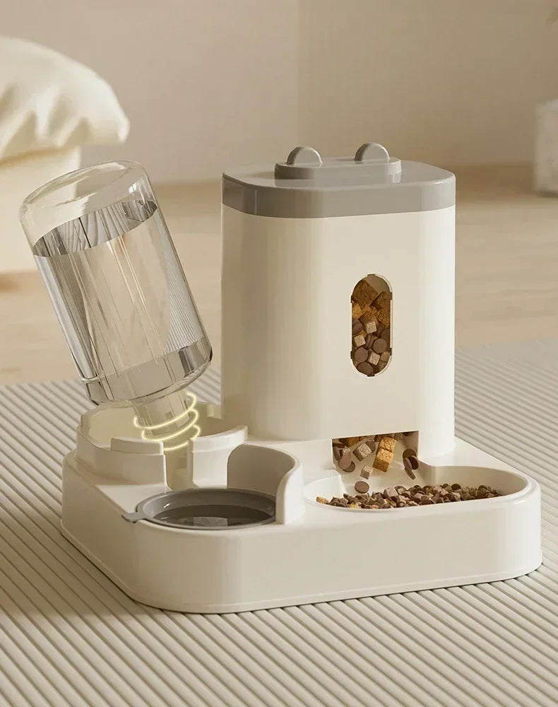 Automatic Pet Feeder with Water Fountain — Large Capacity Raised Bowl for Cats & Dogs