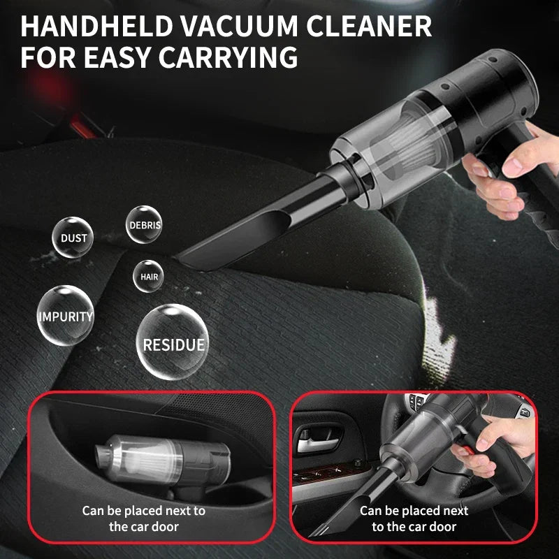 Portable Cordless Handheld Vacuum Cleaner — 5-in-1 Blow & Suction with Multi-Nozzles for Pet Hair, Car & Home