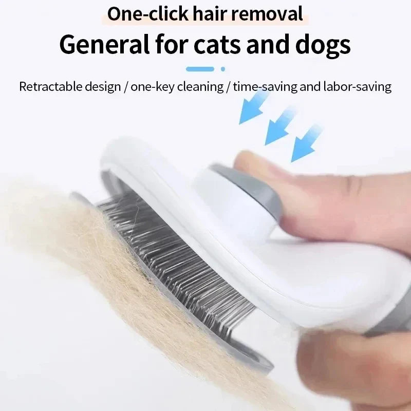 Self-Cleaning Pet Grooming Brush — Dematting Comb for Dogs & Cats
