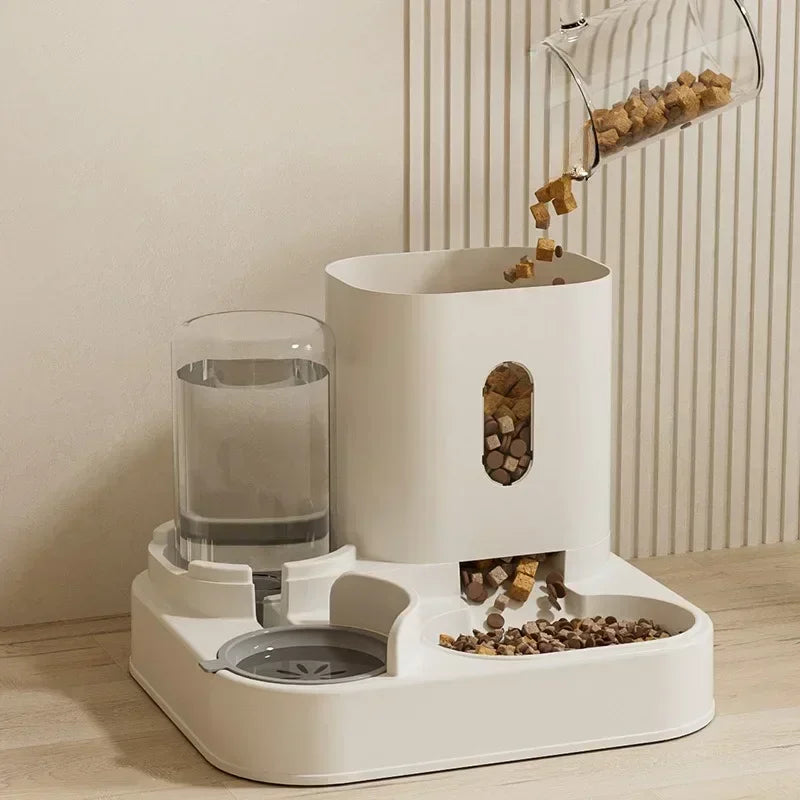 Automatic Pet Feeder with Water Fountain — Large Capacity Raised Bowl for Cats & Dogs