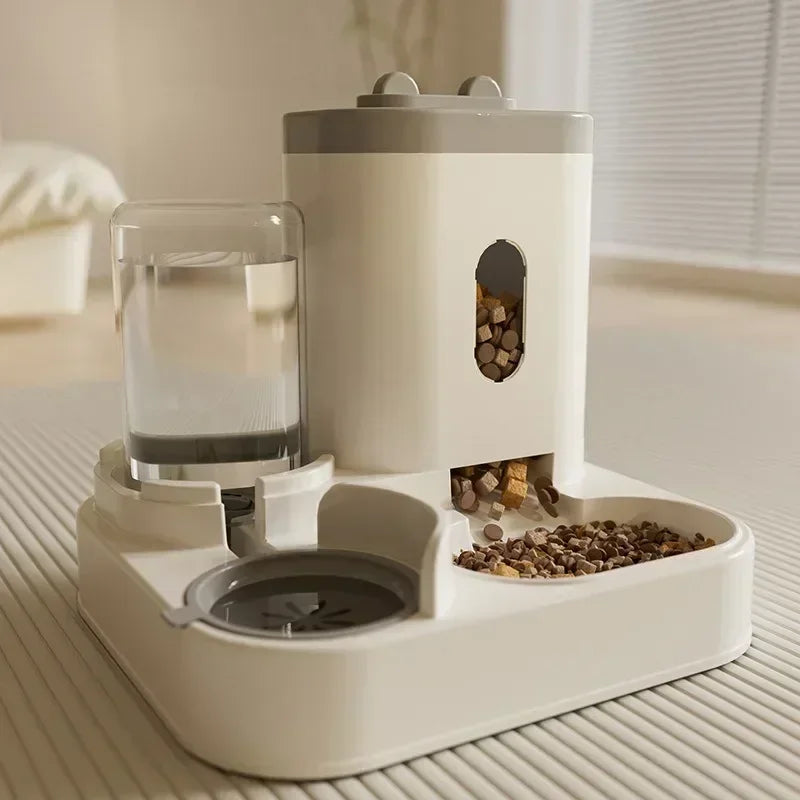 Automatic Pet Feeder with Water Fountain — Large Capacity Raised Bowl for Cats & Dogs