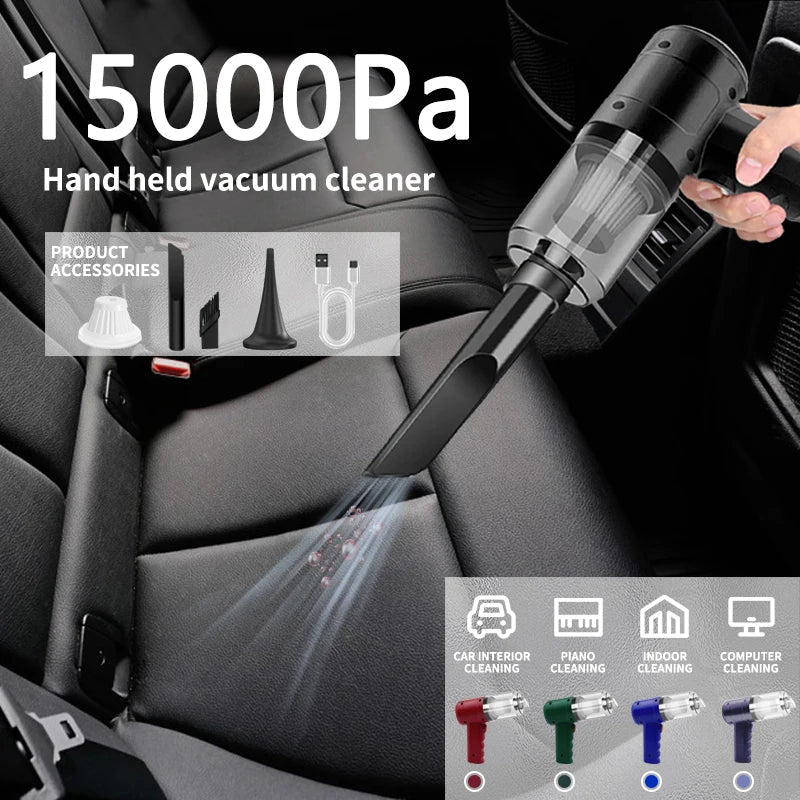 Portable Cordless Handheld Vacuum Cleaner — 5-in-1 Blow & Suction with Multi-Nozzles for Pet Hair, Car & Home