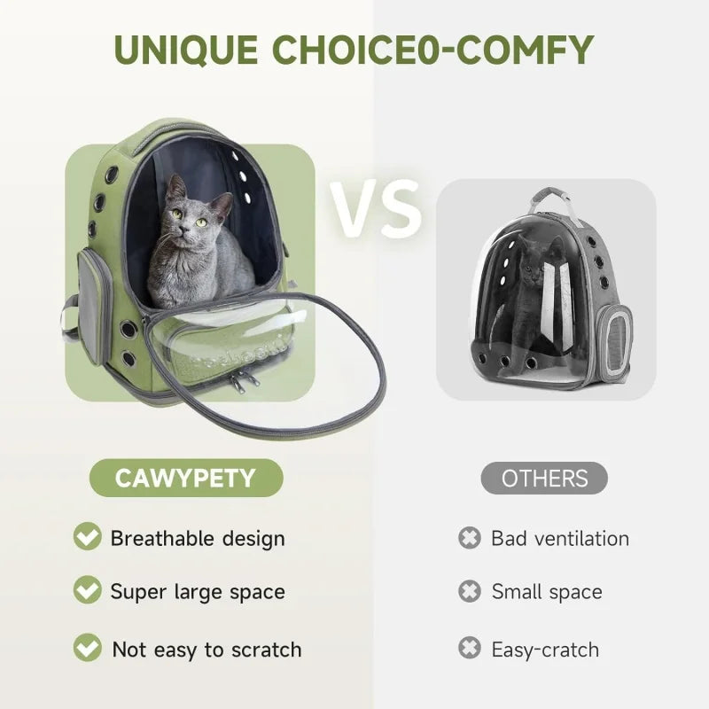 Breathable Transparent Pet Carrier Backpack — Outdoor Travel Bag for Cats & Small Dogs