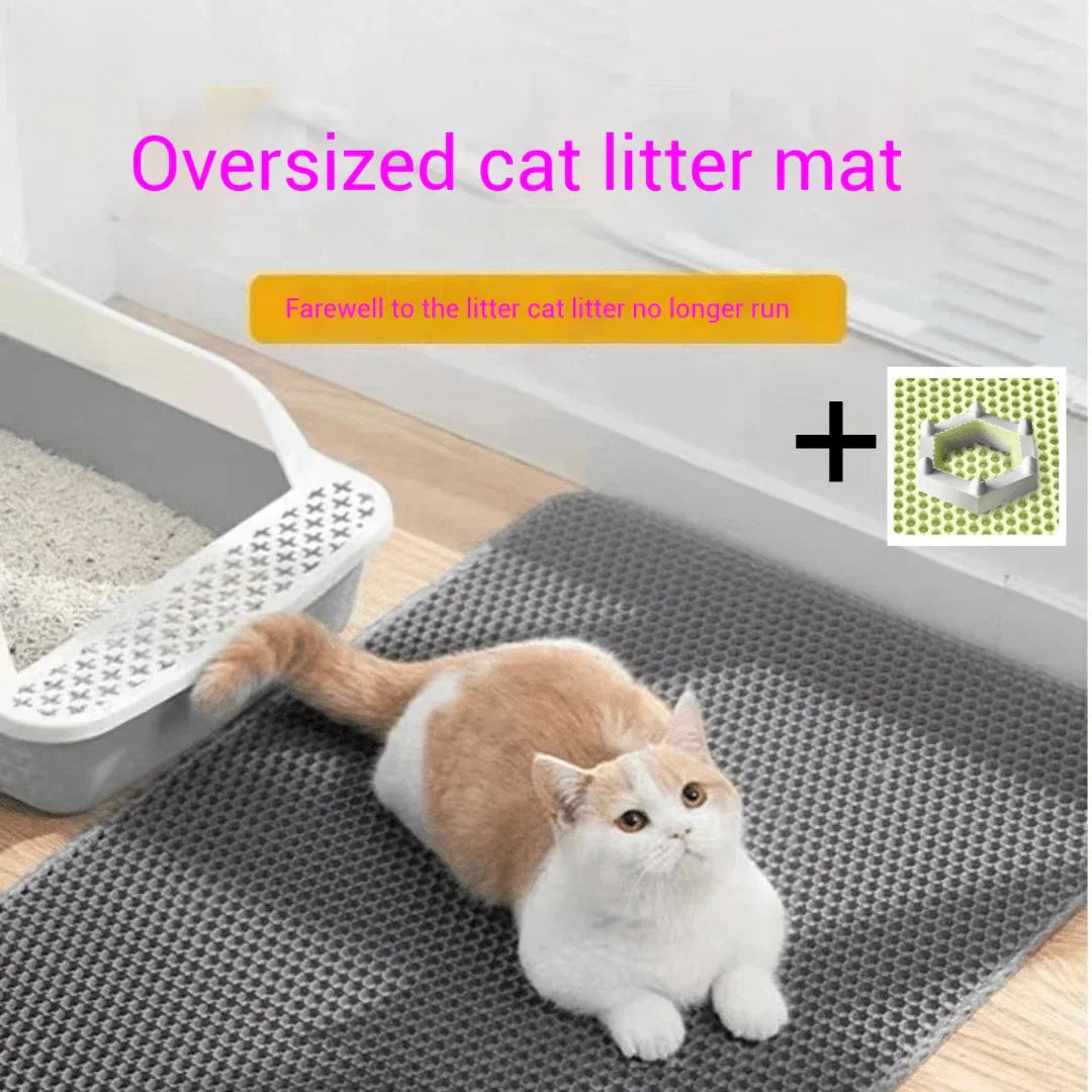 Waterproof Double Layer Cat Litter Trapping Mat — Clean Pad for Litter Box
