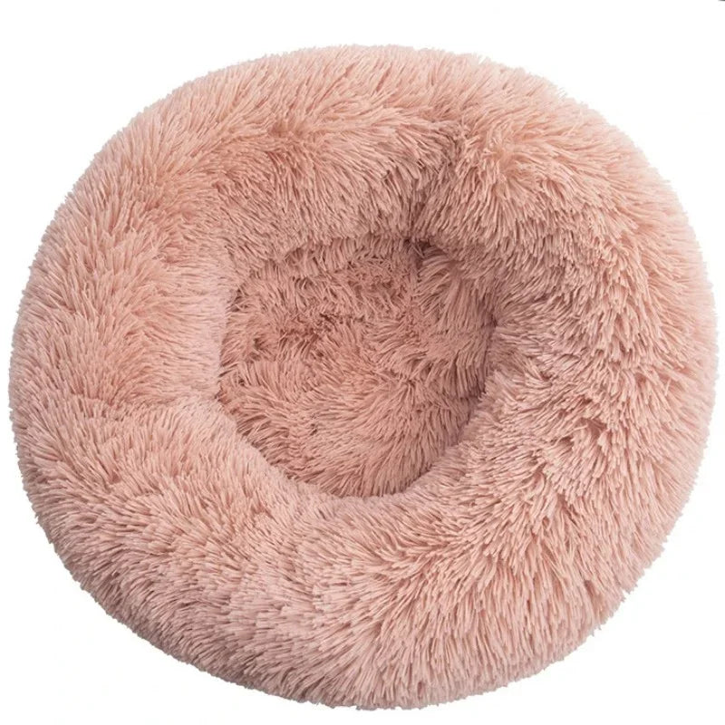 Round Plush Pet Bed — Super Soft Dog & Cat Bed, 6 Sizes (40-90cm)