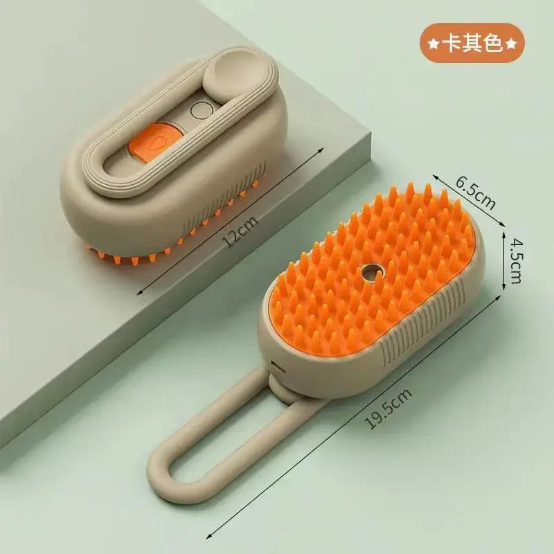 One-Button Spray Massage Brush — Steam Mist Grooming Comb for Cats & Dogs
