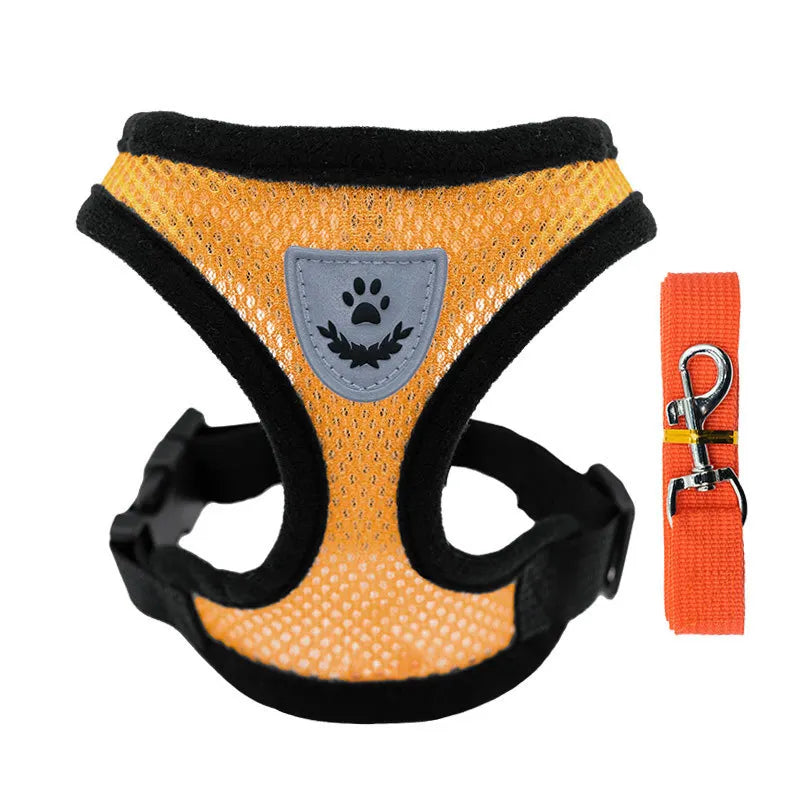 Breathable Pet Chest Harness & Leash — Outdoor Walking Strap for Dogs & Cats