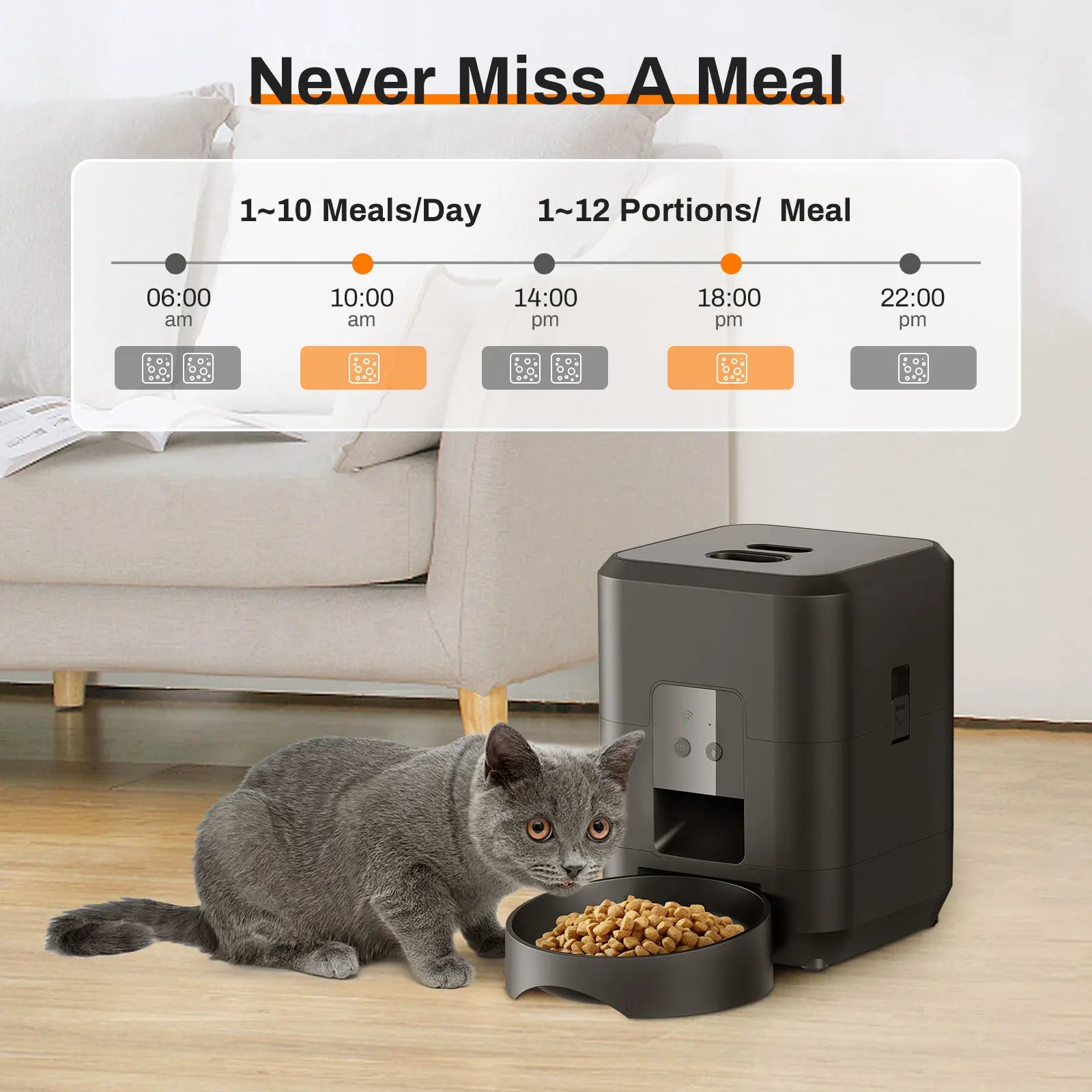 Smart Timed Automatic Pet Feeder — Scheduled Portion Control for Cats & Dogs