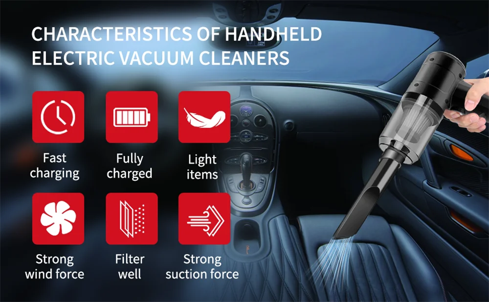 Portable Cordless Handheld Vacuum Cleaner — 5-in-1 Blow & Suction with Multi-Nozzles for Pet Hair, Car & Home