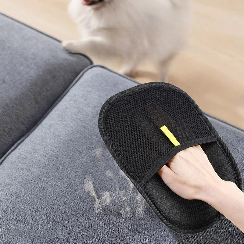 Portable Pet Hair Remover Gloves — Washable Dehairing Gloves for Clothes & Pets