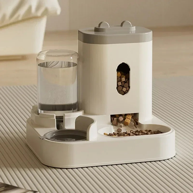 Automatic Pet Feeder with Water Fountain — Large Capacity Raised Bowl for Cats & Dogs