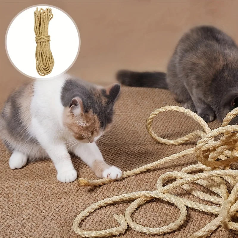 Natural Sisal Rope for Cat Scratcher — DIY Scratching Post & Furniture Protector (33/66/164ft)