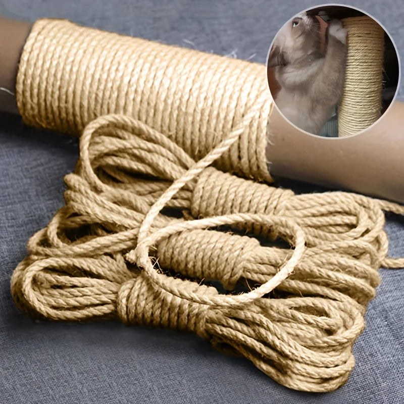 Natural Sisal Rope for Cat Scratcher — DIY Scratching Post & Furniture Protector (33/66/164ft)