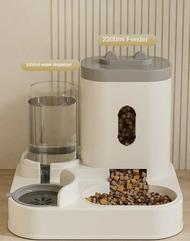 Automatic Pet Feeder with Water Fountain — Large Capacity Raised Bowl for Cats & Dogs