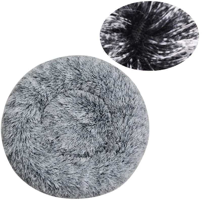 Round Plush Pet Bed — Super Soft Dog & Cat Bed, 6 Sizes (40-90cm)