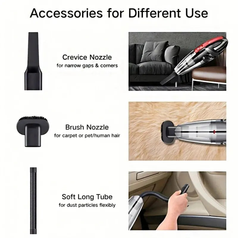Portable Wireless Handheld Vacuum Cleaner — Powerful Suction for Car, Home & Pet Hair
