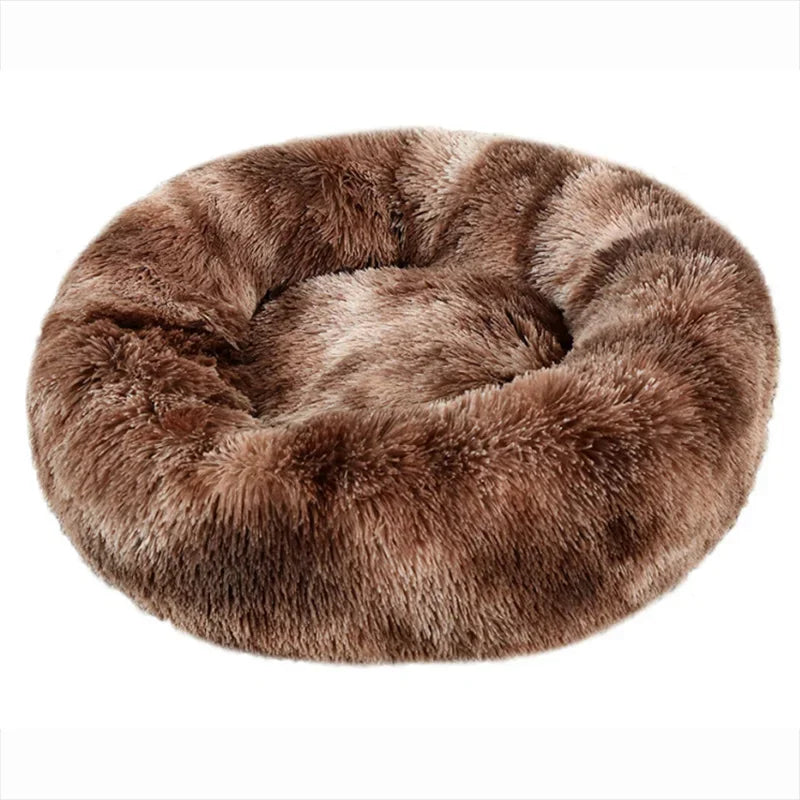 Round Plush Pet Bed — Super Soft Dog & Cat Bed, 6 Sizes (40-90cm)