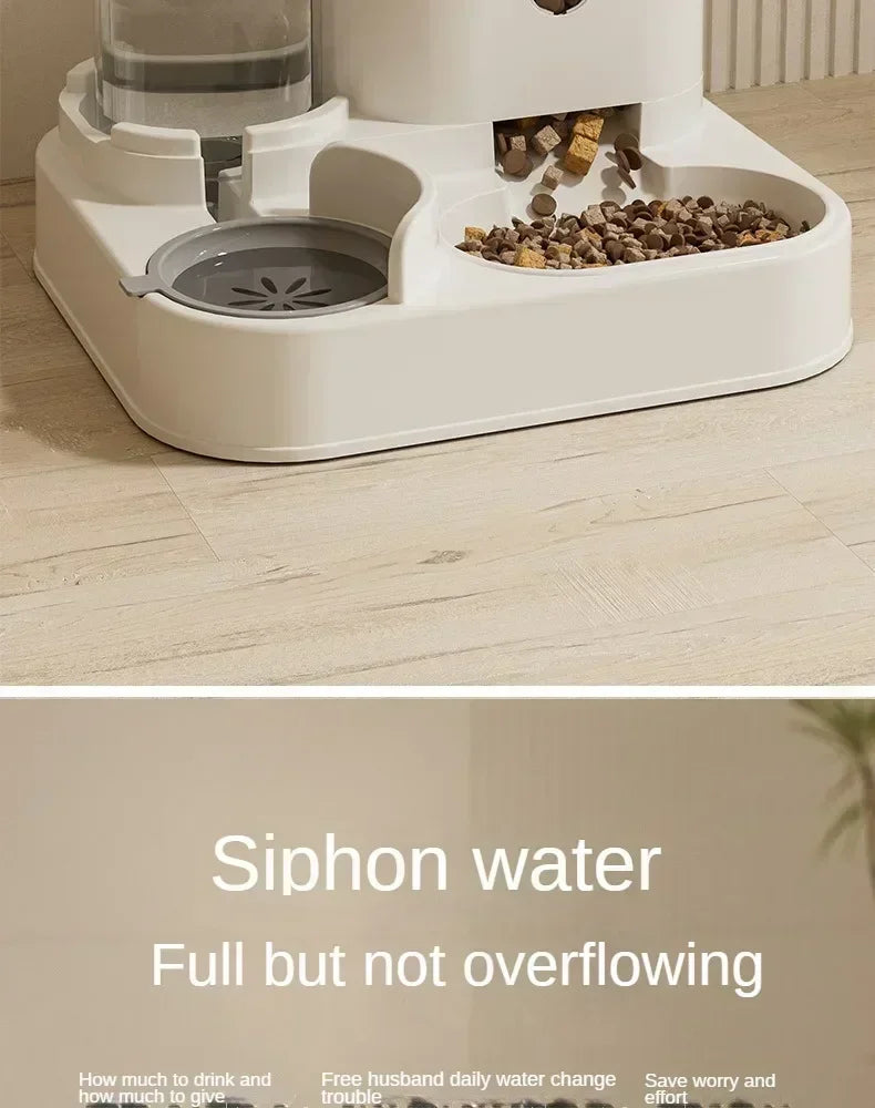 Automatic Pet Feeder with Water Fountain — Large Capacity Raised Bowl for Cats & Dogs