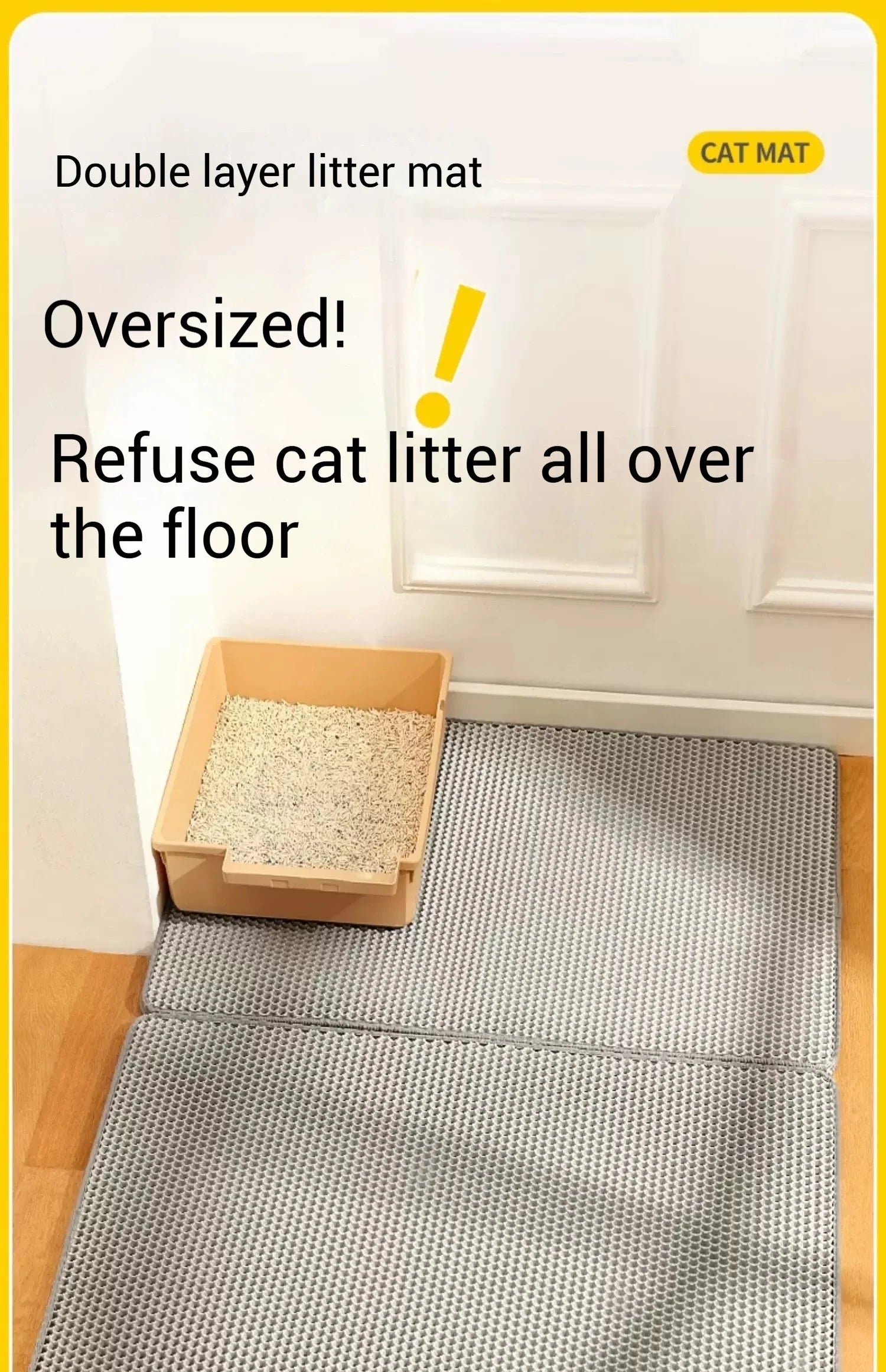 Waterproof Double Layer Cat Litter Trapping Mat — Clean Pad for Litter Box