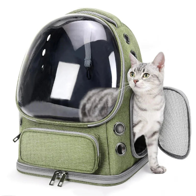 Breathable Transparent Pet Carrier Backpack — Outdoor Travel Bag for Cats & Small Dogs