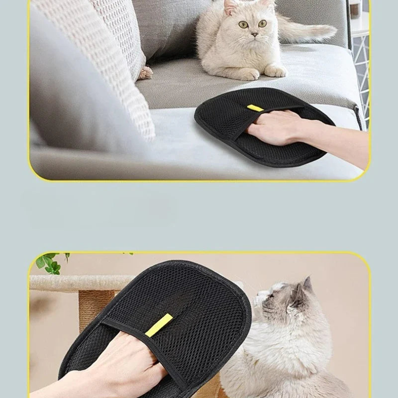 Portable Pet Hair Remover Gloves — Washable Dehairing Gloves for Clothes & Pets