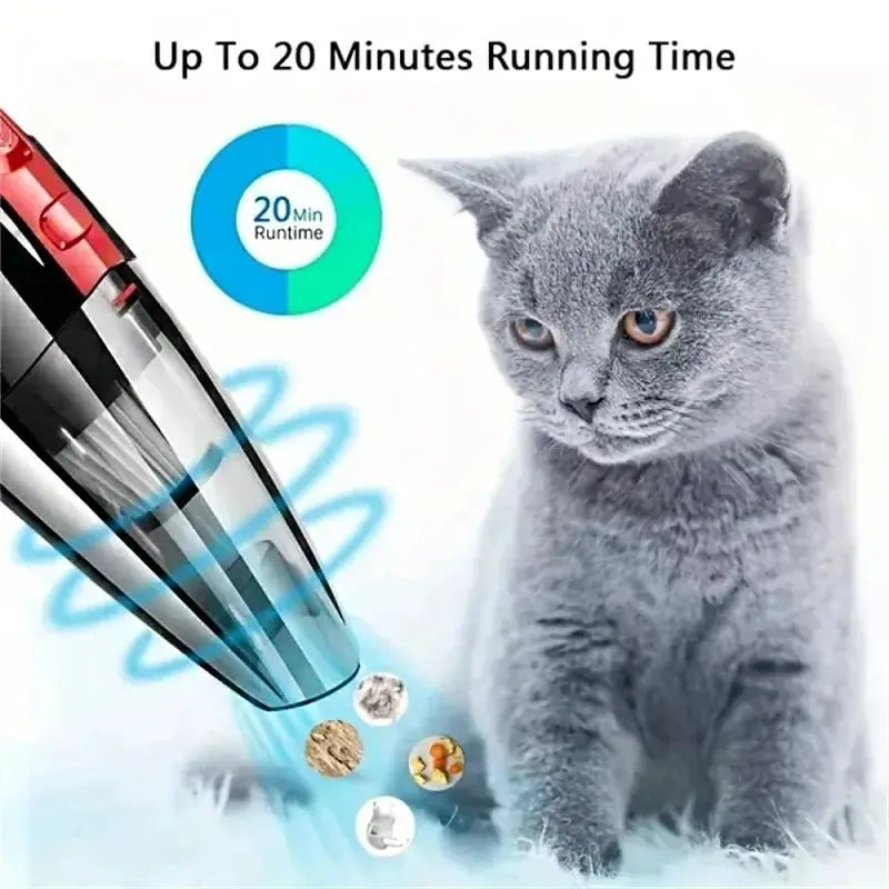 Portable Wireless Handheld Vacuum Cleaner — Powerful Suction for Car, Home & Pet Hair