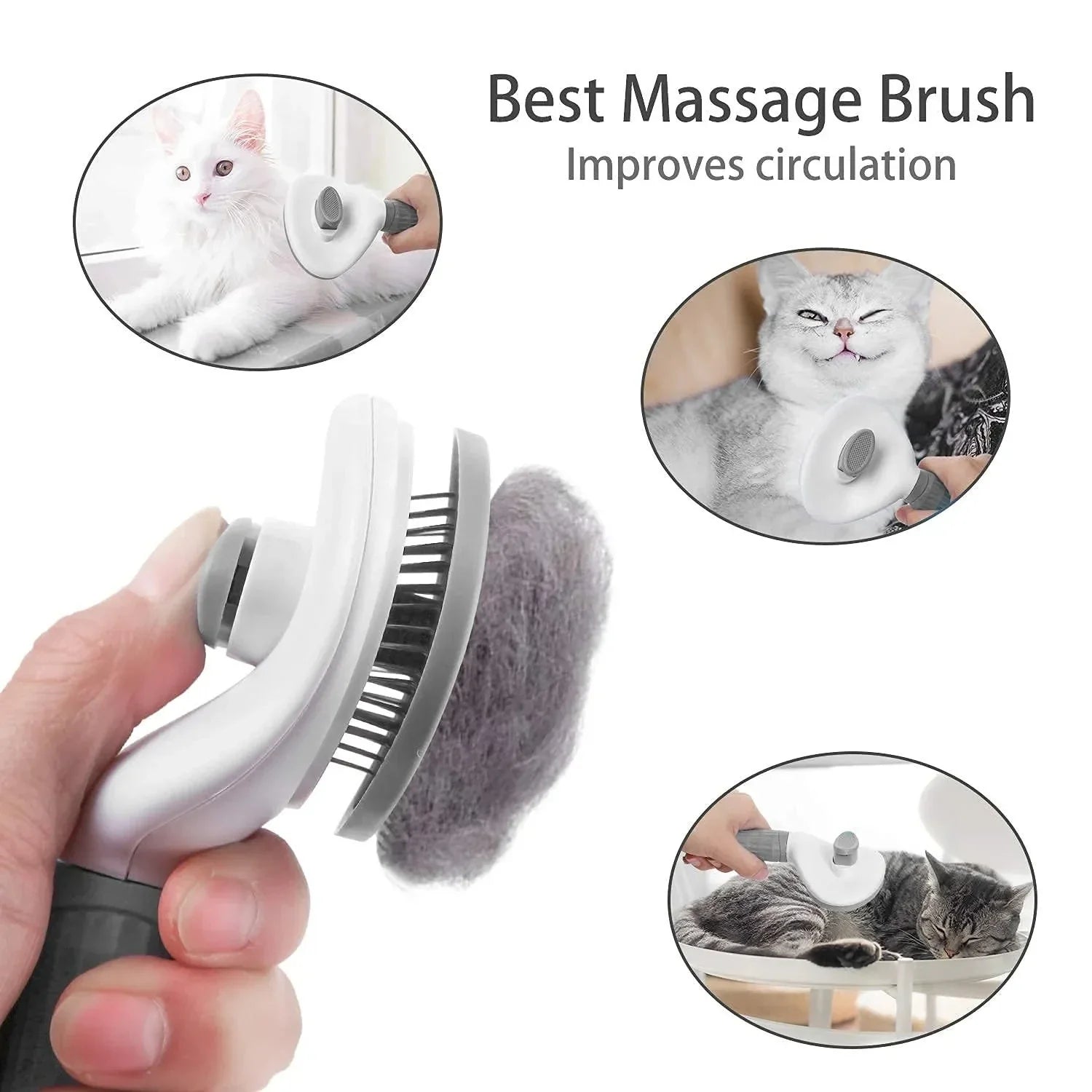 Self-Cleaning Pet Grooming Brush — Dematting Comb for Dogs & Cats