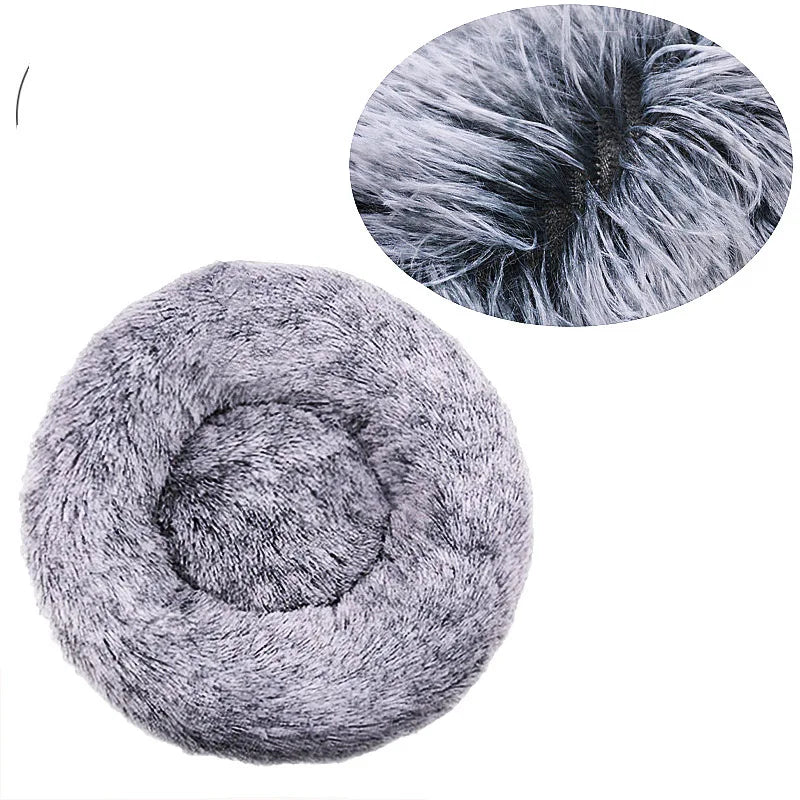 Round Plush Pet Bed — Super Soft Dog & Cat Bed, 6 Sizes (40-90cm)