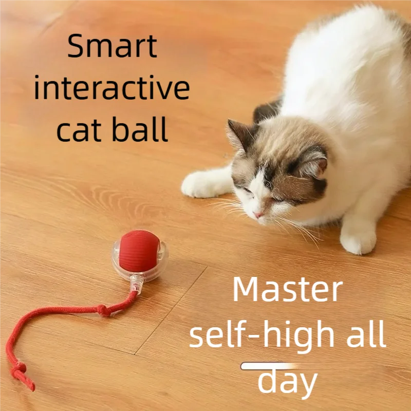 Automatic Electric Cat Ball Toy with Teaser Bird — Smart Sensor, USB Rechargeable