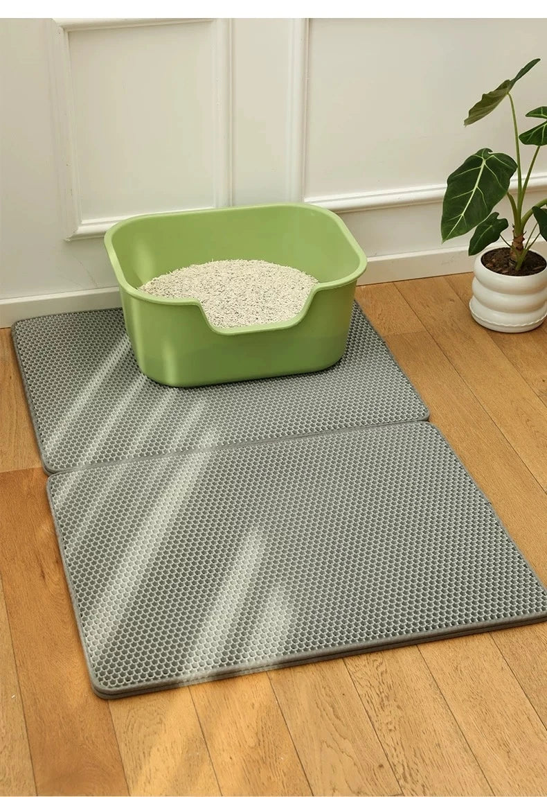 Waterproof Double Layer Cat Litter Trapping Mat — Clean Pad for Litter Box
