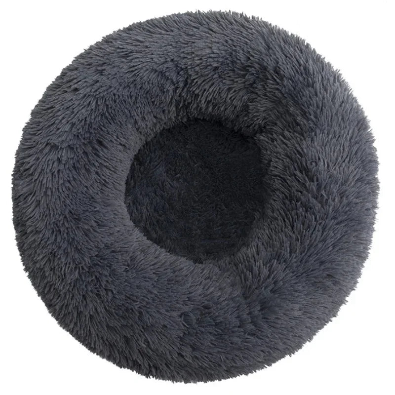 Round Plush Pet Bed — Super Soft Dog & Cat Bed, 6 Sizes (40-90cm)