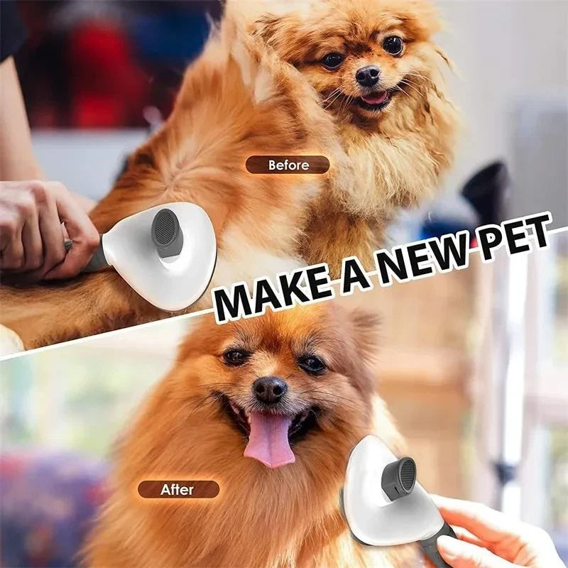 Self-Cleaning Pet Grooming Brush — Dematting Comb for Dogs & Cats