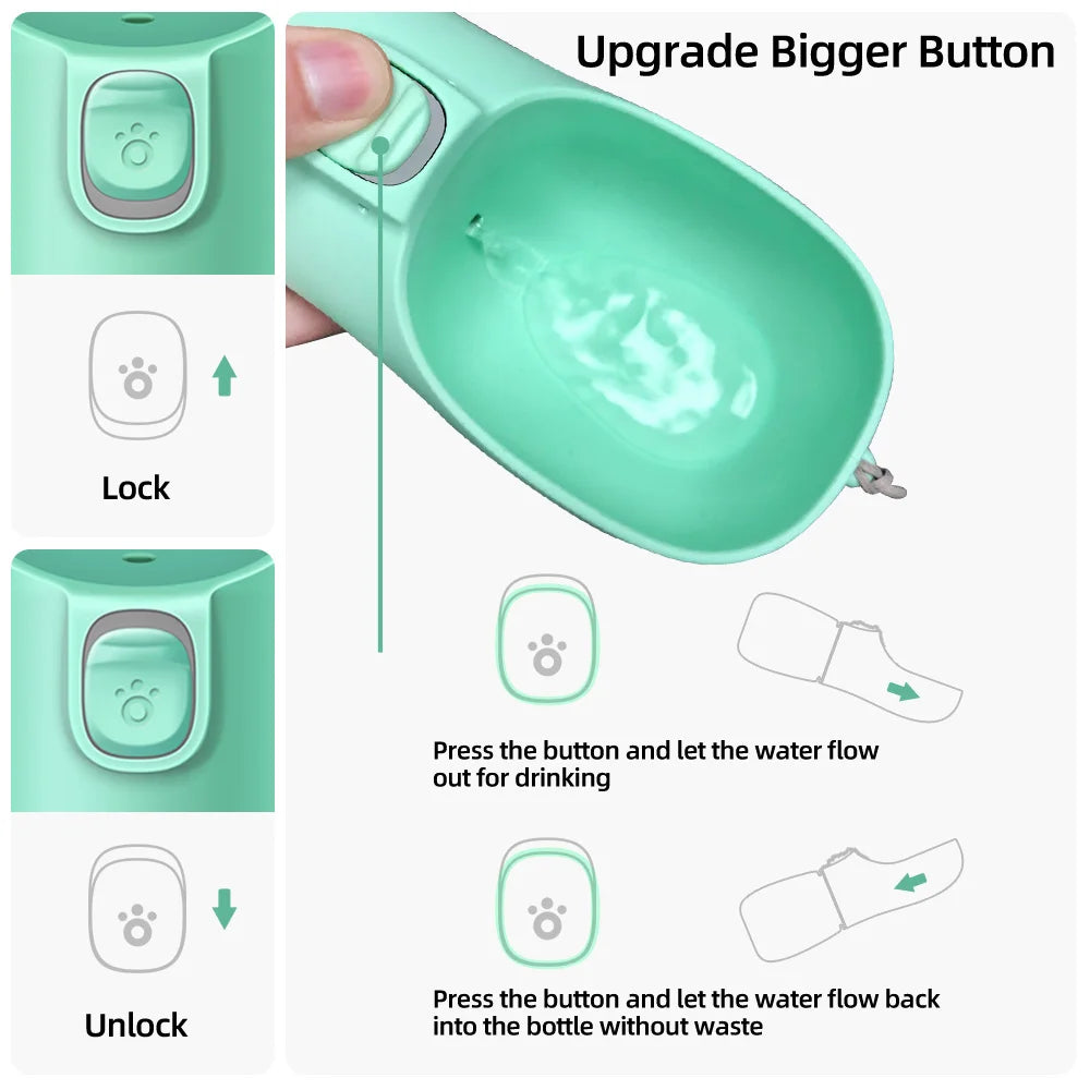 Portable Dog Water Bottle — Leakproof Walking Drinking Bowl for Cats & Dogs