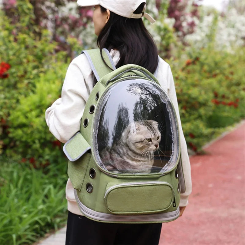 Breathable Transparent Pet Carrier Backpack — Outdoor Travel Bag for Cats & Small Dogs