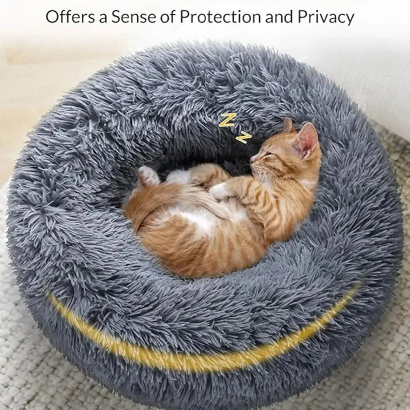 Round Plush Pet Bed — Super Soft Dog & Cat Bed, 6 Sizes (40-90cm)